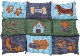 TRIXIE HONDENKUSSEN PATCHWORK BLAUW / GROEN 80X55X3 CM