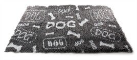 VETBED DOG PRINT GRIJS / WIT GERECYCLED 75X50 CM