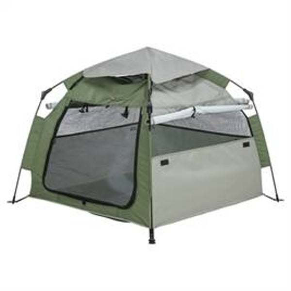 TRIXIE HONDENTENT POP-UP OLIJFGROEN / BEIGE