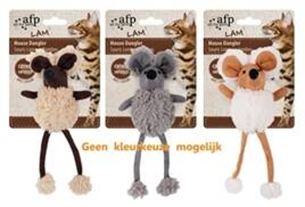 AFP MOUSE DANGLER LAMSWOL MET CATNIP 16 CM