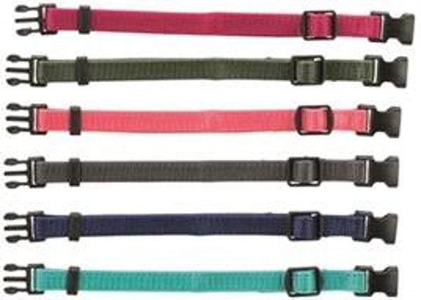 TRIXIE PUPPY HALSBANDSET FUCHSIA/GRAFIET/INDIGO/BOSGROEN/KORAAL 17-25 CM 6 ST