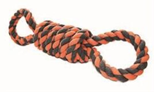 HAPPY PET NUTS FOR KNOTS EXTREME SPOEL 8 VORM TUGGER GRIJS / ORANJE 55X11X11 CM