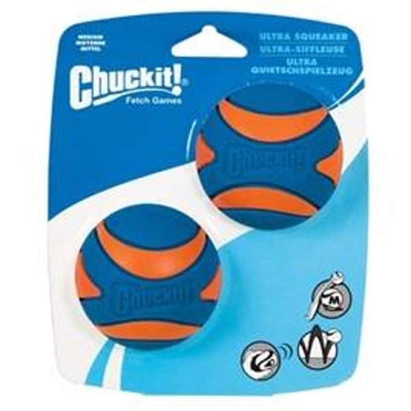 CHUCKIT ULTRA SQUEAKER BAL MEDIUM 6 CM 2 ST