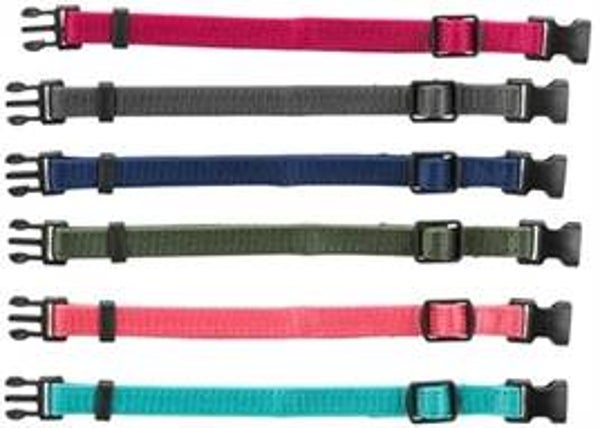 TRIXIE PUPPY HALSBANDSET FUCHSIA/GRAFIET/INDIGO/GROEN/KORAAL/BLAUW 22-35 CM 6 ST