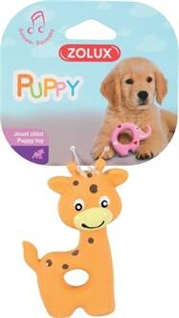 ZOLUX PUPPYSPEELGOED LATEX GIRAFFE ORANJE 7,5X3,5X10 CM