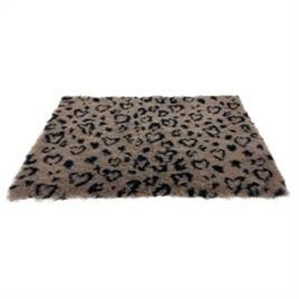 VETBED PRINT LUIPAARDPRINT BEIGE / ZWART GERECYCLED 75X50 CM