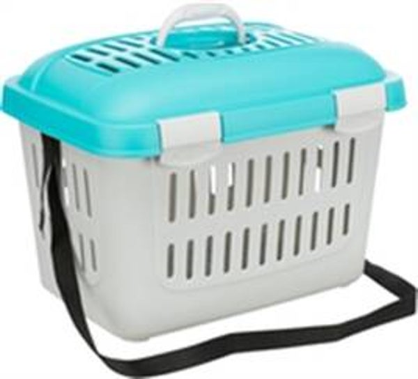 TRIXIE VERVOERSBOX KNAAGDIER MIDI-CAPRI LICHTGRIJS/TURQUOISE