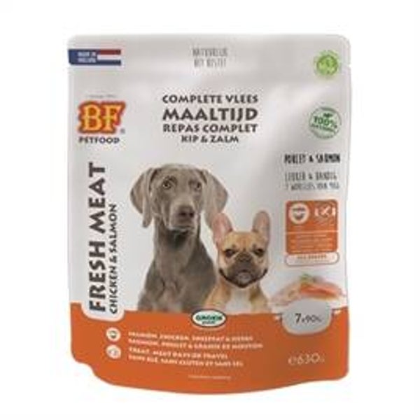 BF PETFOOD VLEESVOEDING ZALM WORST 630GR