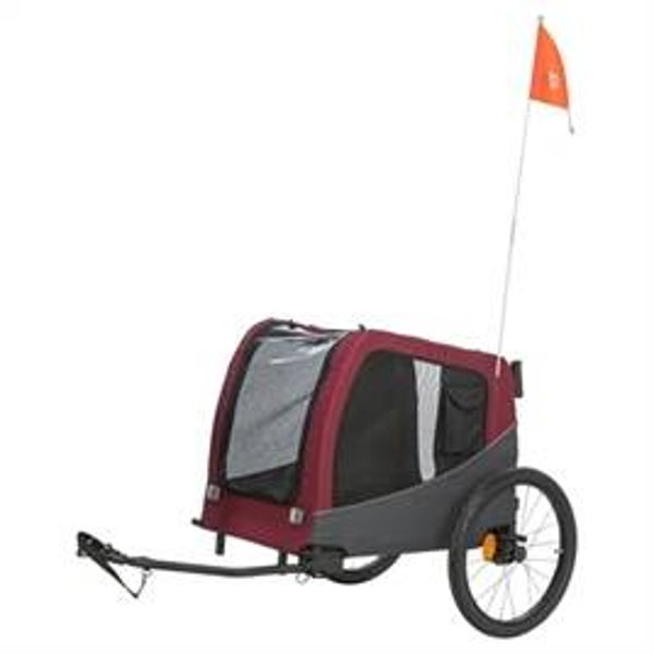 TRIXIE HONDENFIETSKAR GRIJS / ROOD