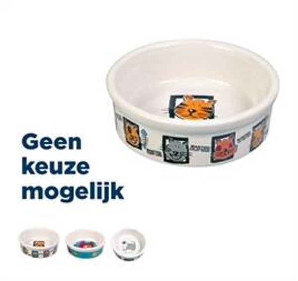 TRIXIE VOERBAK KAT KERAMIEK MET PRINT