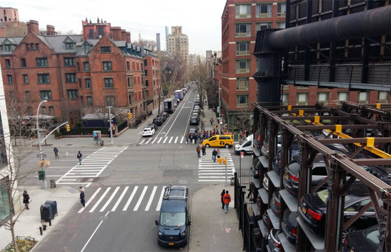 Uitzicht op New York City vanaf de High Line