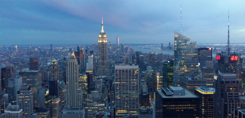 New York by night vanaf Top of The Rock