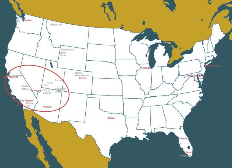 Rondreis Zuidwest Amerika met camper