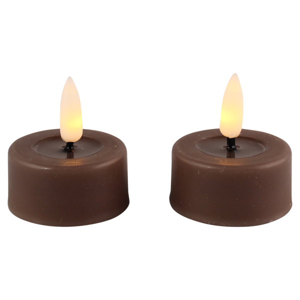 LED theelicht taupe set/2 met timer (incl batterijen)