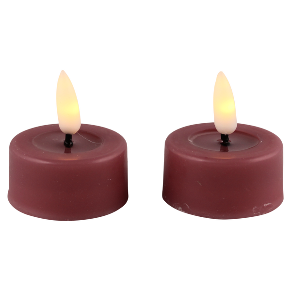 LED theelicht oud roze set/2 met timer (incl batterijen)