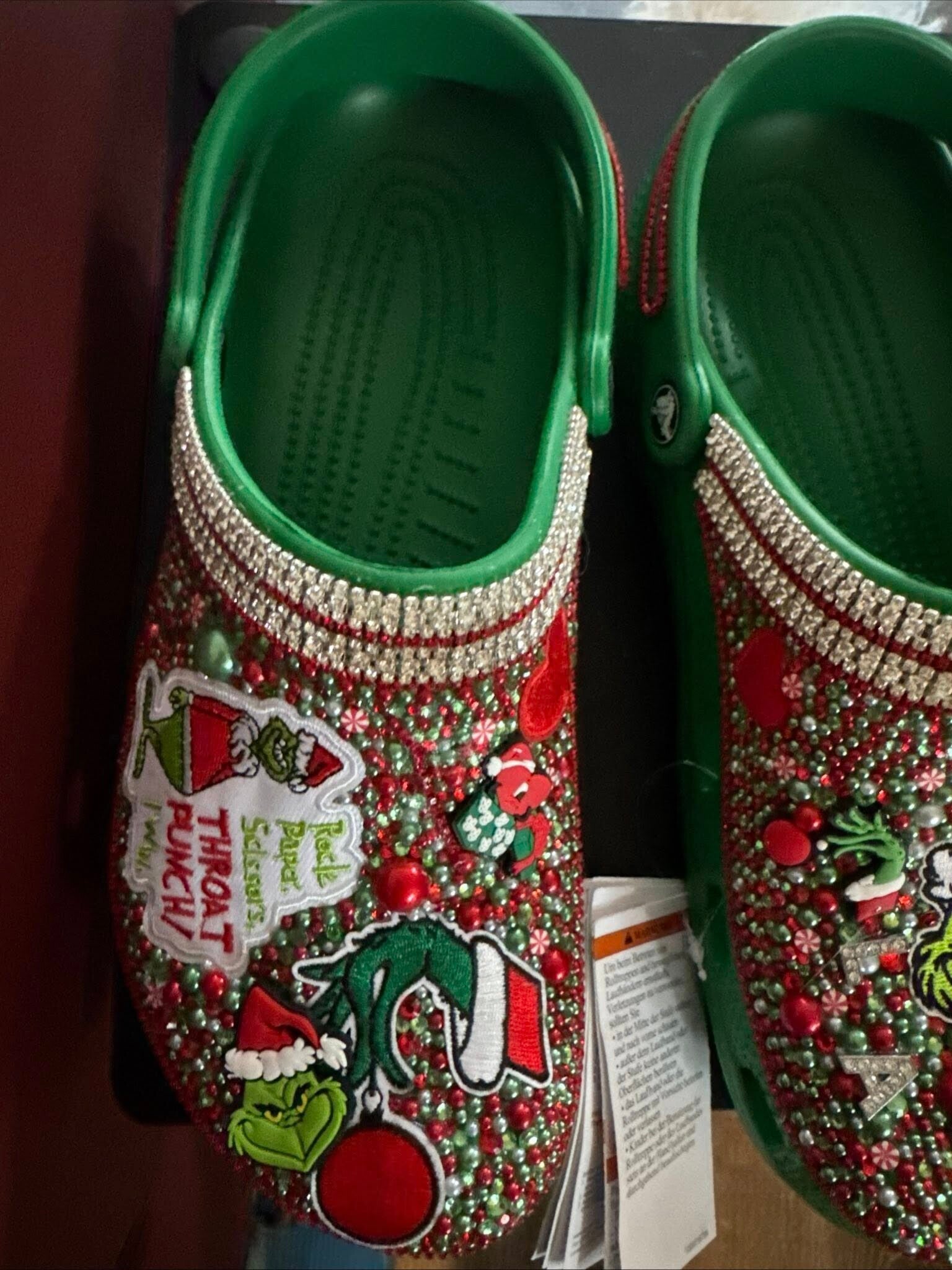 Grinch christmas crocs