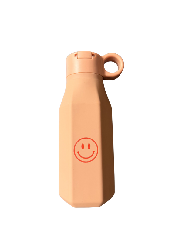 Siliconen drinkfles – Smiley - Bruin