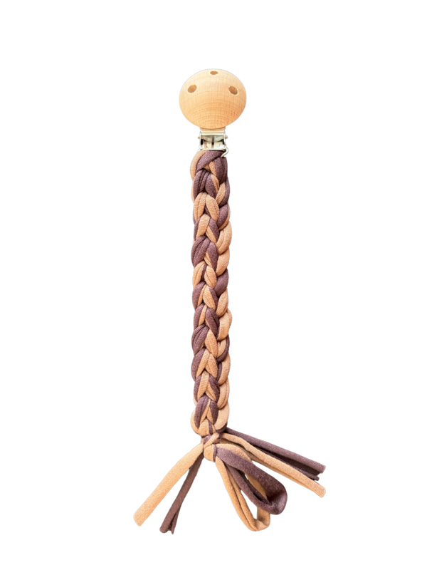Crochet speenkoord bruin/beige - Femme en Fleurs