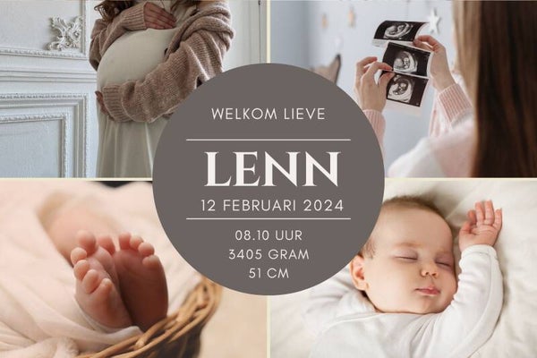 Gepersonaliseerd geboorte glaswerk - met foto