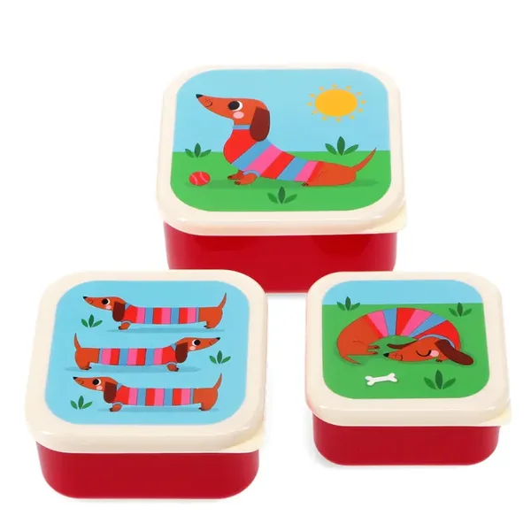 Snackdoosjes Sausage Dog/ Teckel van Rex London (3 stuks)