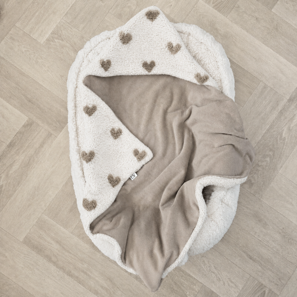Omslagdoek Teddy Hearts Ecru