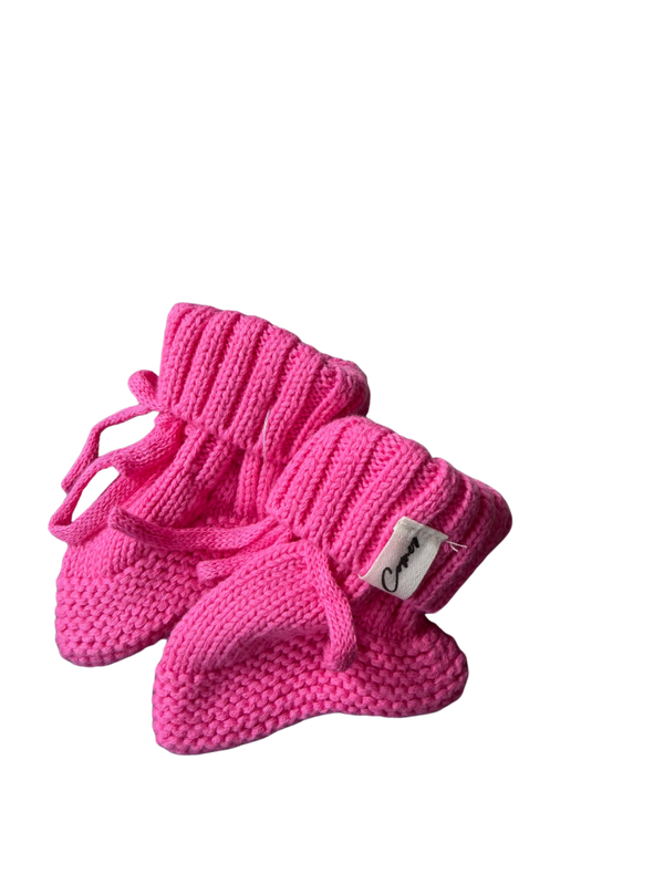 Gebreide babyslofjes – Roze