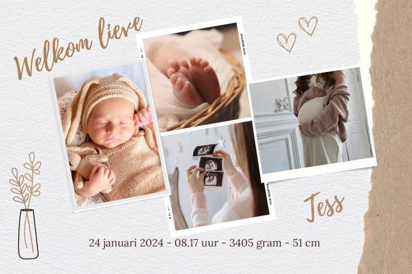 Gepersonaliseerd geboorte glaswerk - met foto