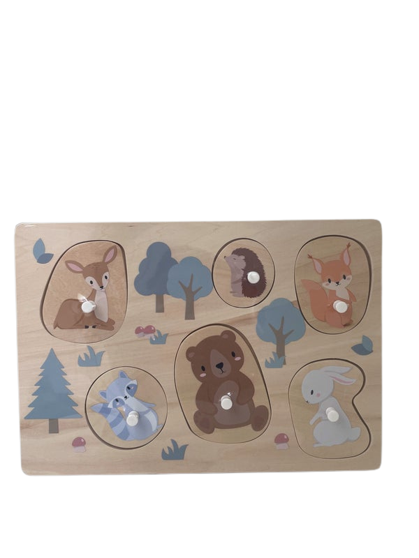 Houten puzzel bosdiertjes
