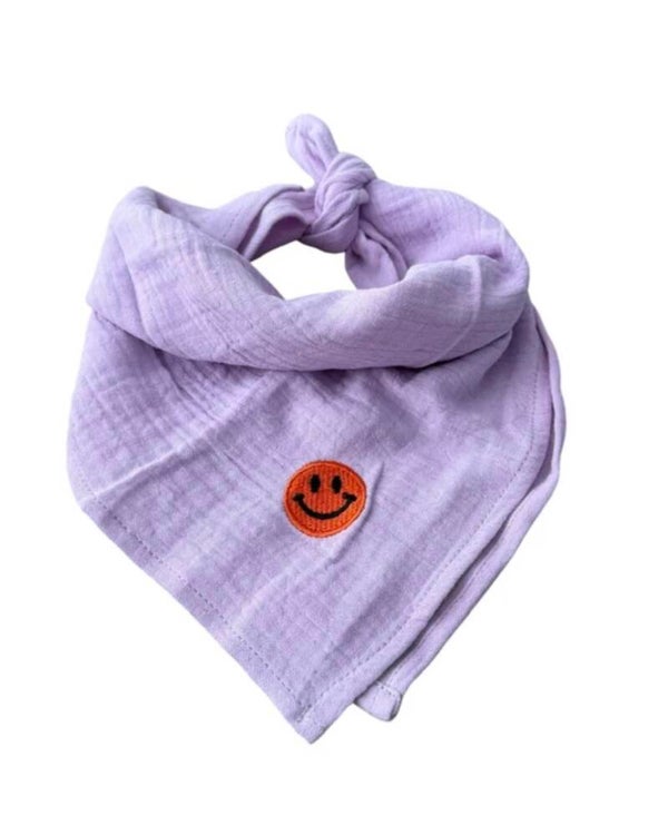 Bandana sjaaltje smiley - lila