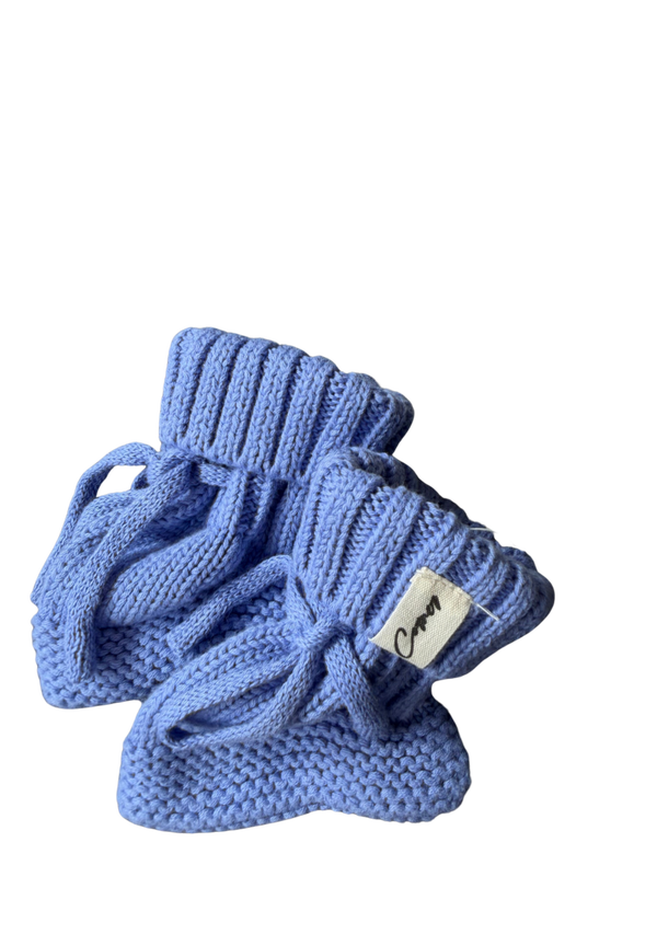 Gebreide babyslofjes – Blauw