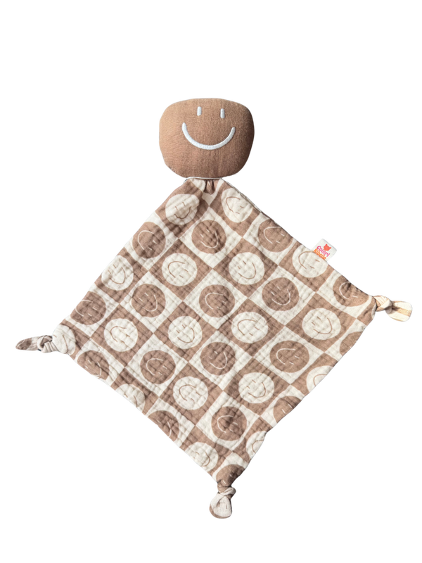 Knuffeldoek smiley bruin