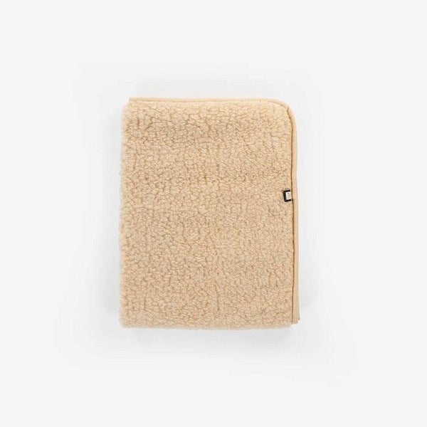 Merinowol - deken tumbled beige