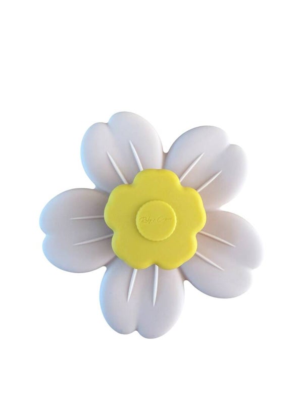 Siliconen spinner – Bloem - Peach / Geel