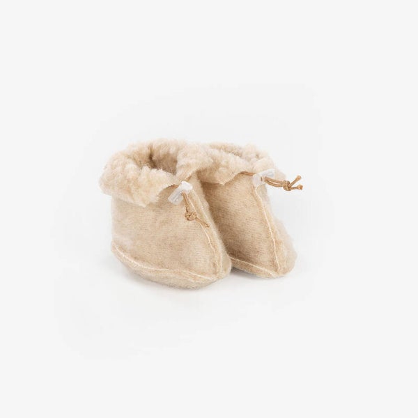 Merinowol - sloffen beige