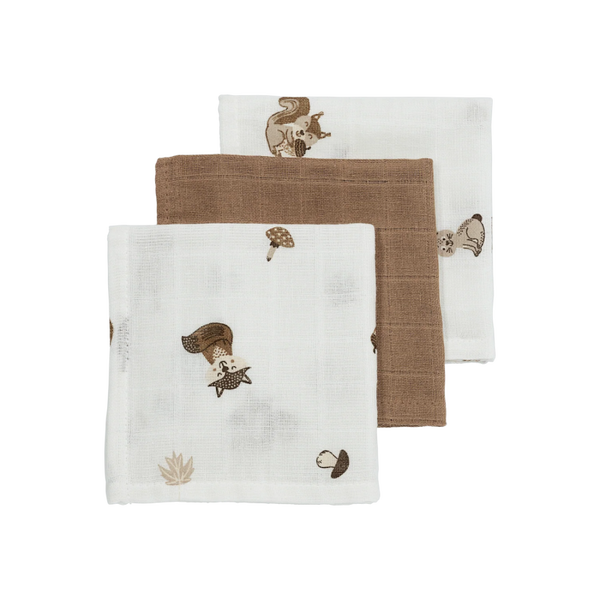 Monddoekjes 3-pack hydrofiel - Forest Animals