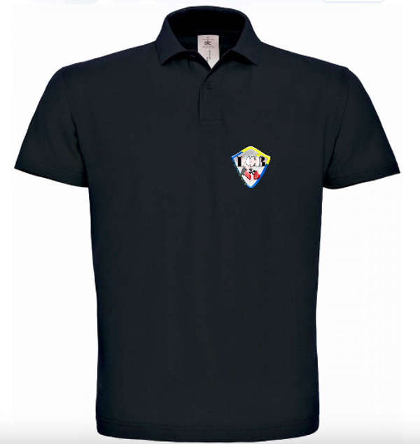 Polo Noir - Club LCB Marquage Logo côté  coeur
