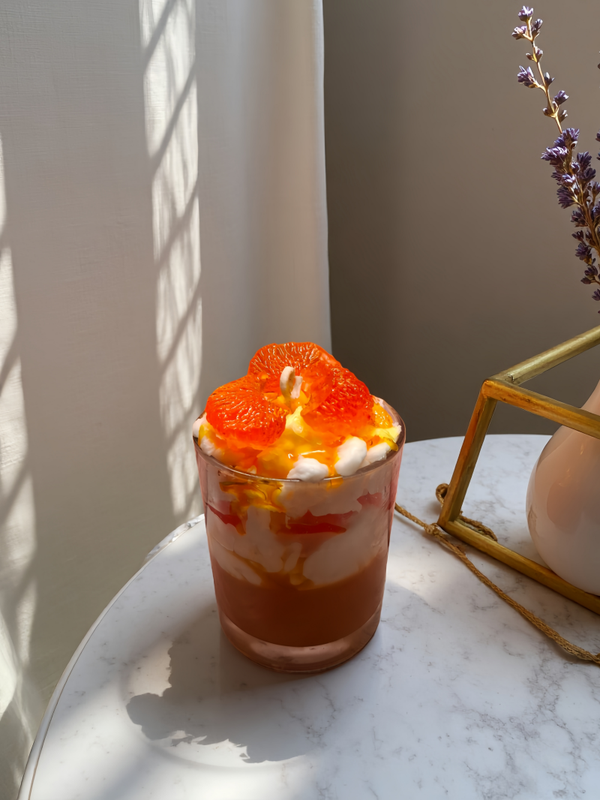 Mandarinen Schmand-Dessertkerze