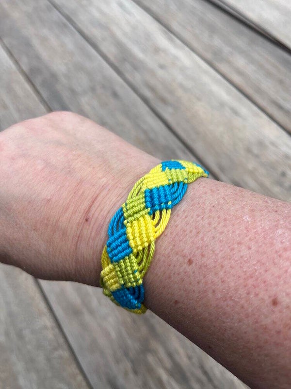 Armbandje macramé vlecht Turquoise Pistache Lemon