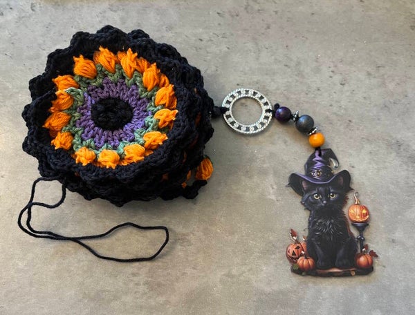 Windspinner Halloween kat met pompoen