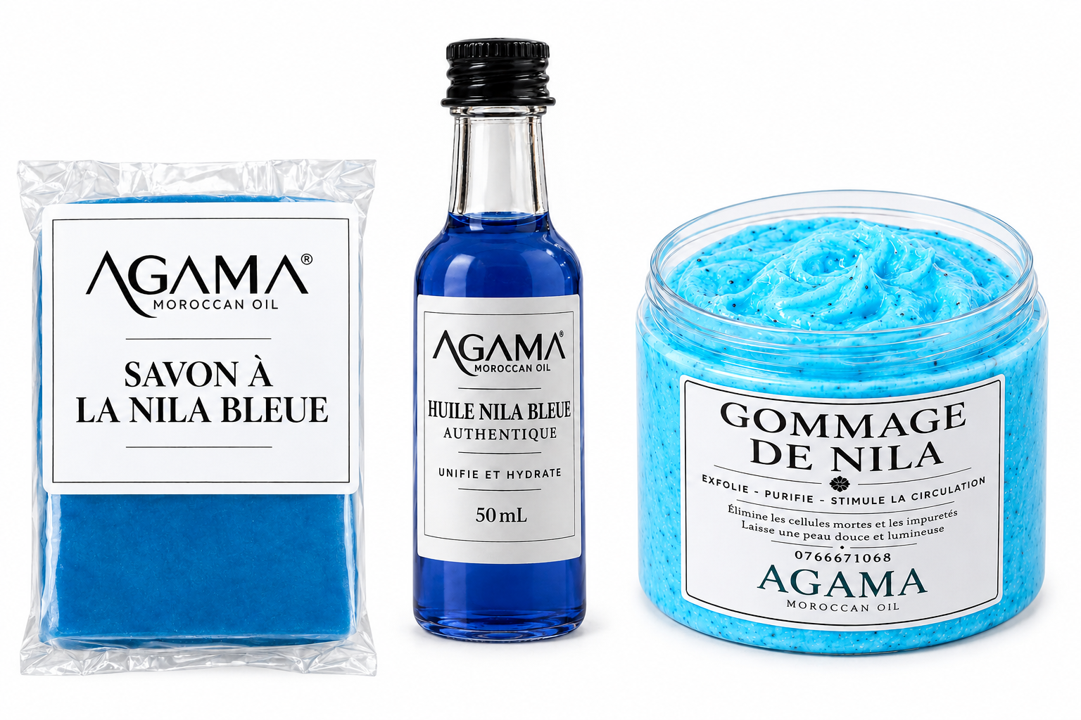 Magnifique Lot Nila Bleue Authentique du Maroc