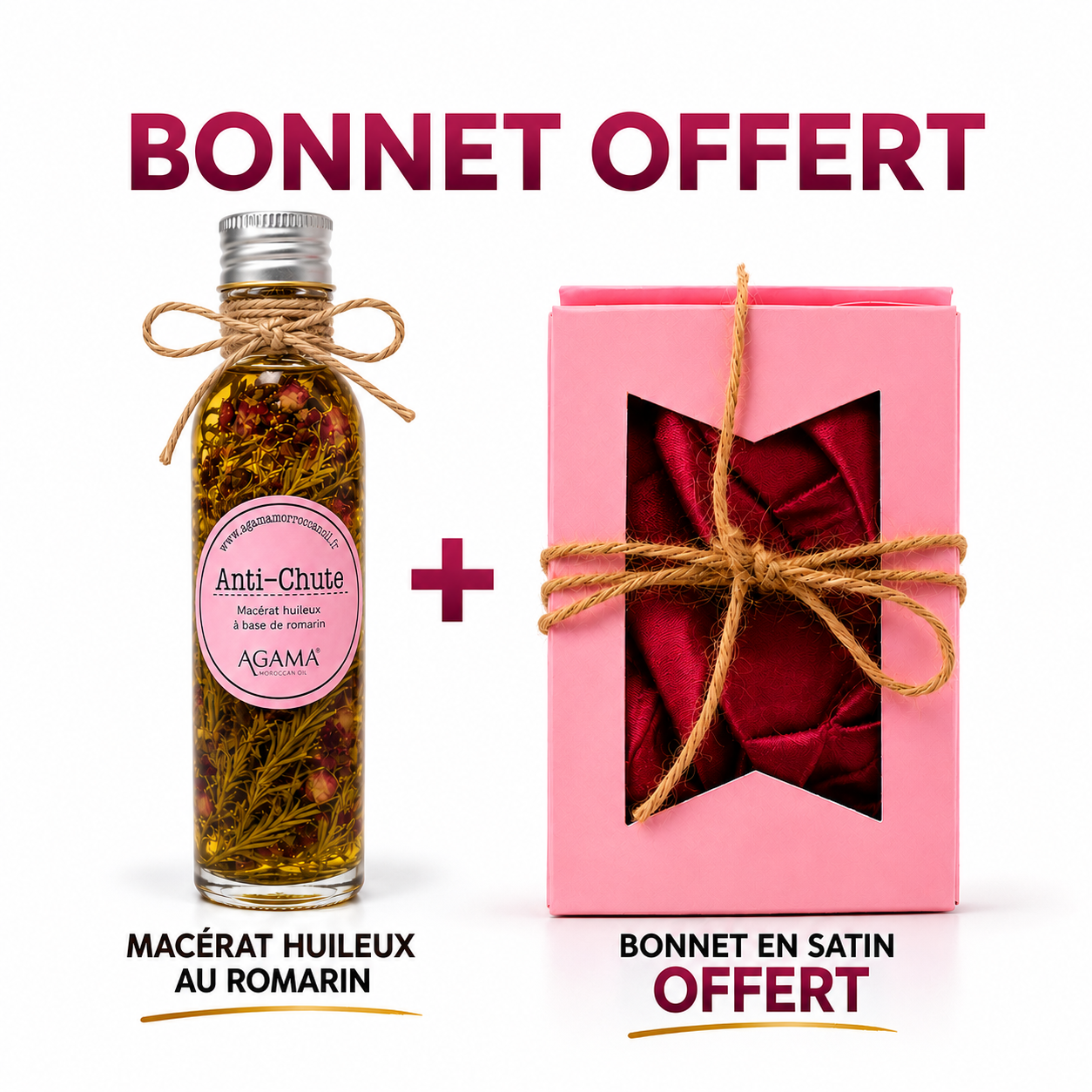 Macérat huileux anti-chute au romarin + Bonnet en satin offert
