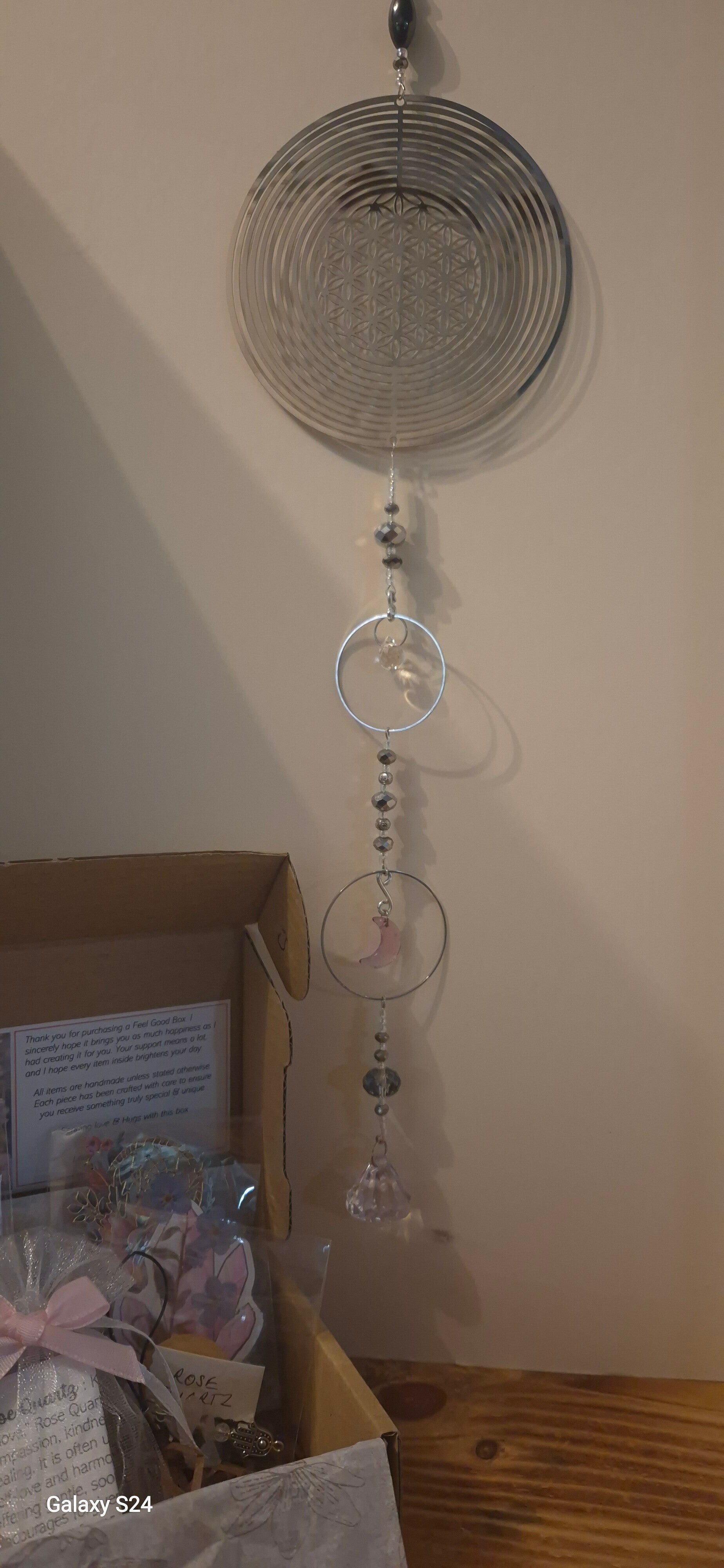 C1 Flower of Life Suncatcher with 2 hoops