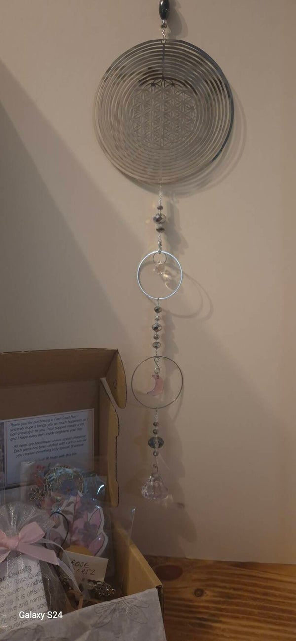 C1 Flower of Life Suncatcher with 2 hoops