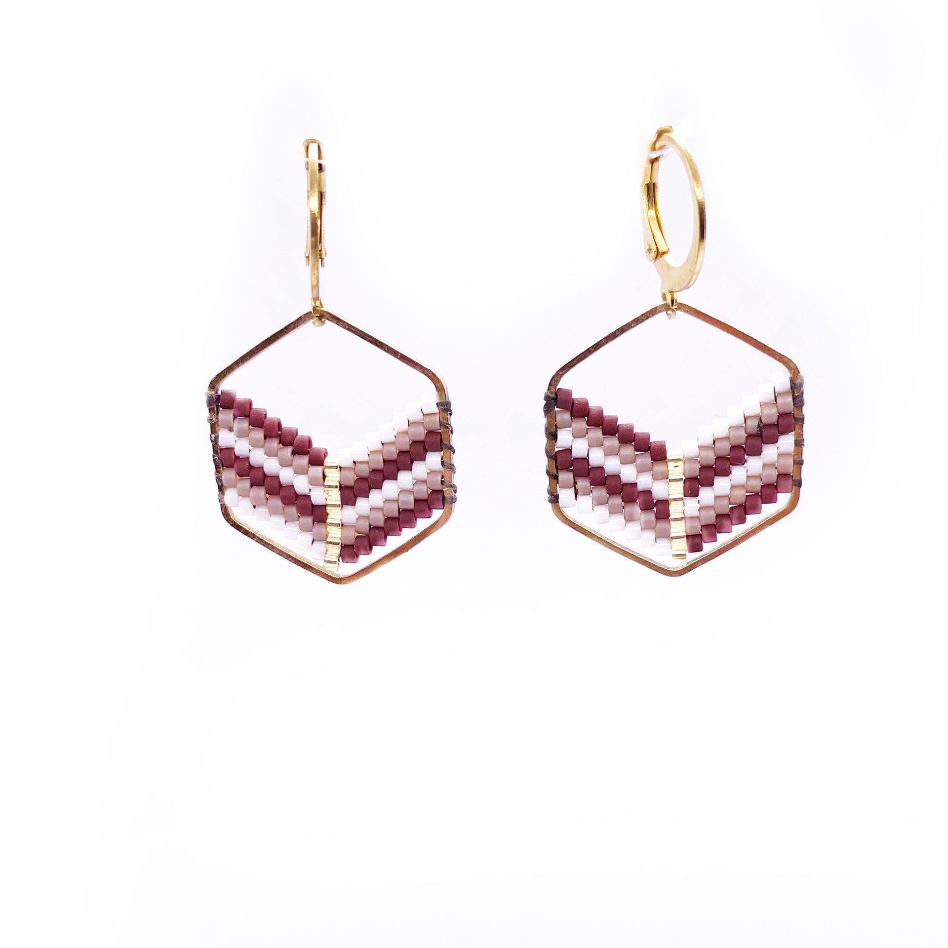 Oorbellen - Hexa - Brown