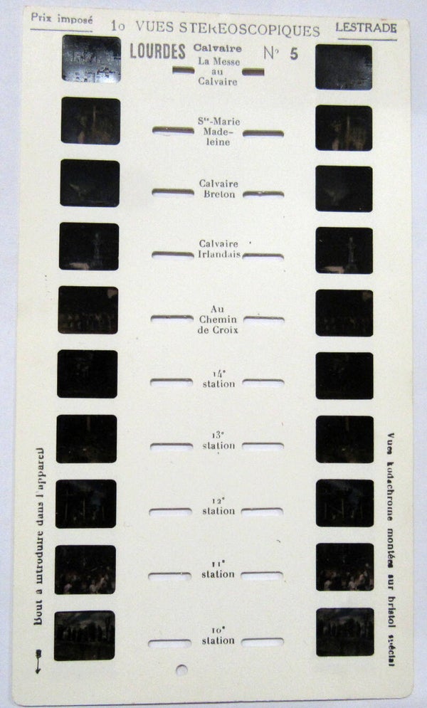 0000/05 - LOURDES CALVAIRE N°5 - CARTE STEREOSCOPIQUE LESTRADE 10 VUES