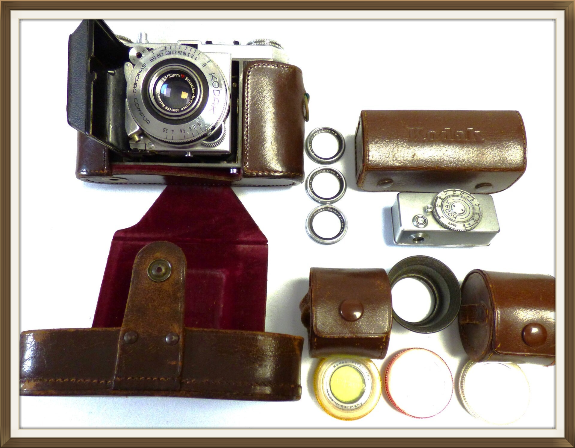 KODAK RETINA 1a OBJECTIF SCHNEIDER- KREUZNACH RETINA-XENAR 3.5/50 mm + ACCESSOIRES