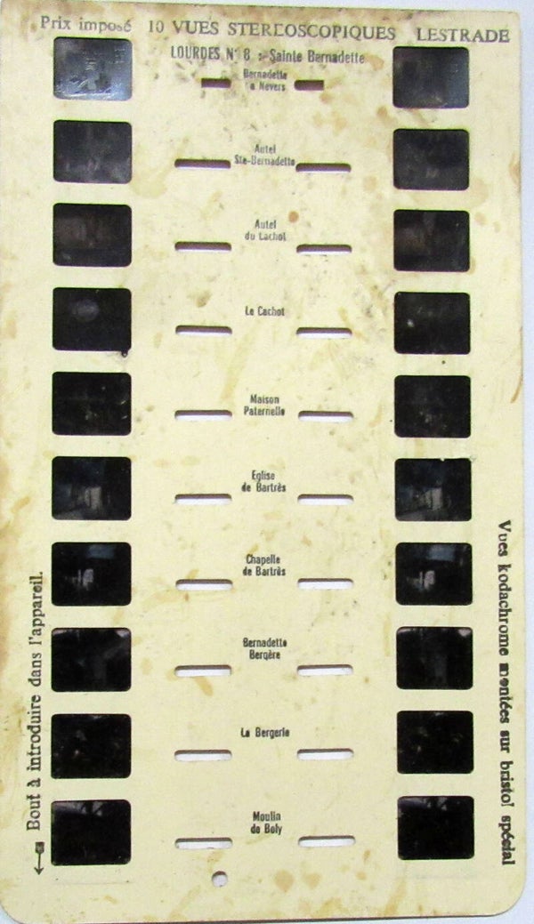 0000/08 - LOURDES N°8 - CARTE STEREOSCOPIQUE LESTRADE 10 VUES