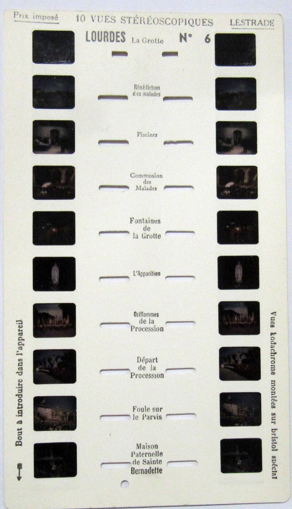 0000/06 - LOURDES N°6 - CARTE STEREOSCOPIQUE LESTRADE 10 VUES