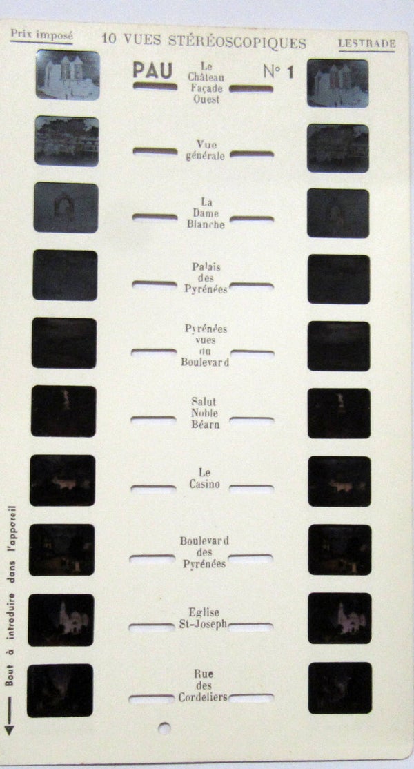 0000/03 - LOURDES N°3 - CARTE STEREOSCOPIQUE LESTRADE 10 VUES