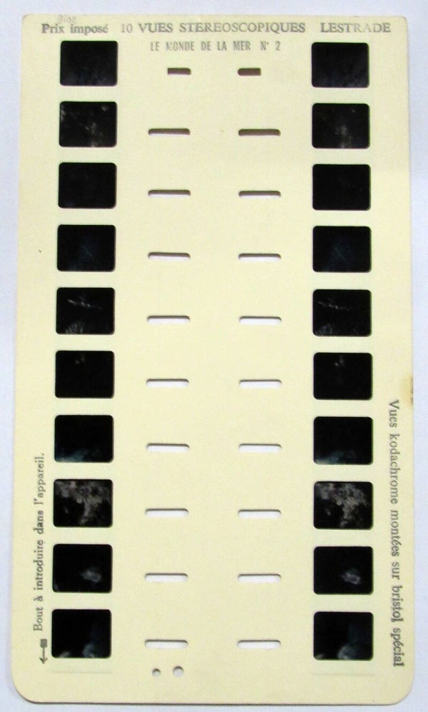 0000/02 - Le MONDE de la MER N°2 - CARTE STEREOSCOPIQUE LESTRADE 10 VUES
